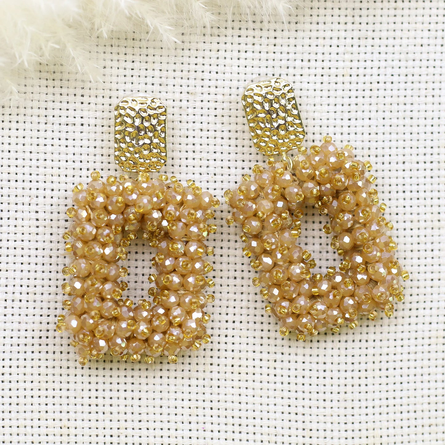 Square Crystal Drop Earrings