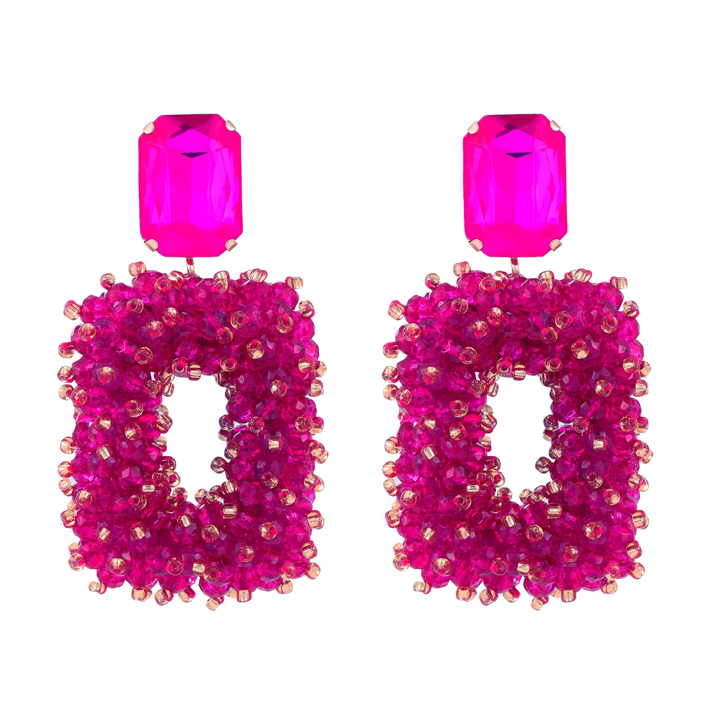 Square Crystal Drop Earrings