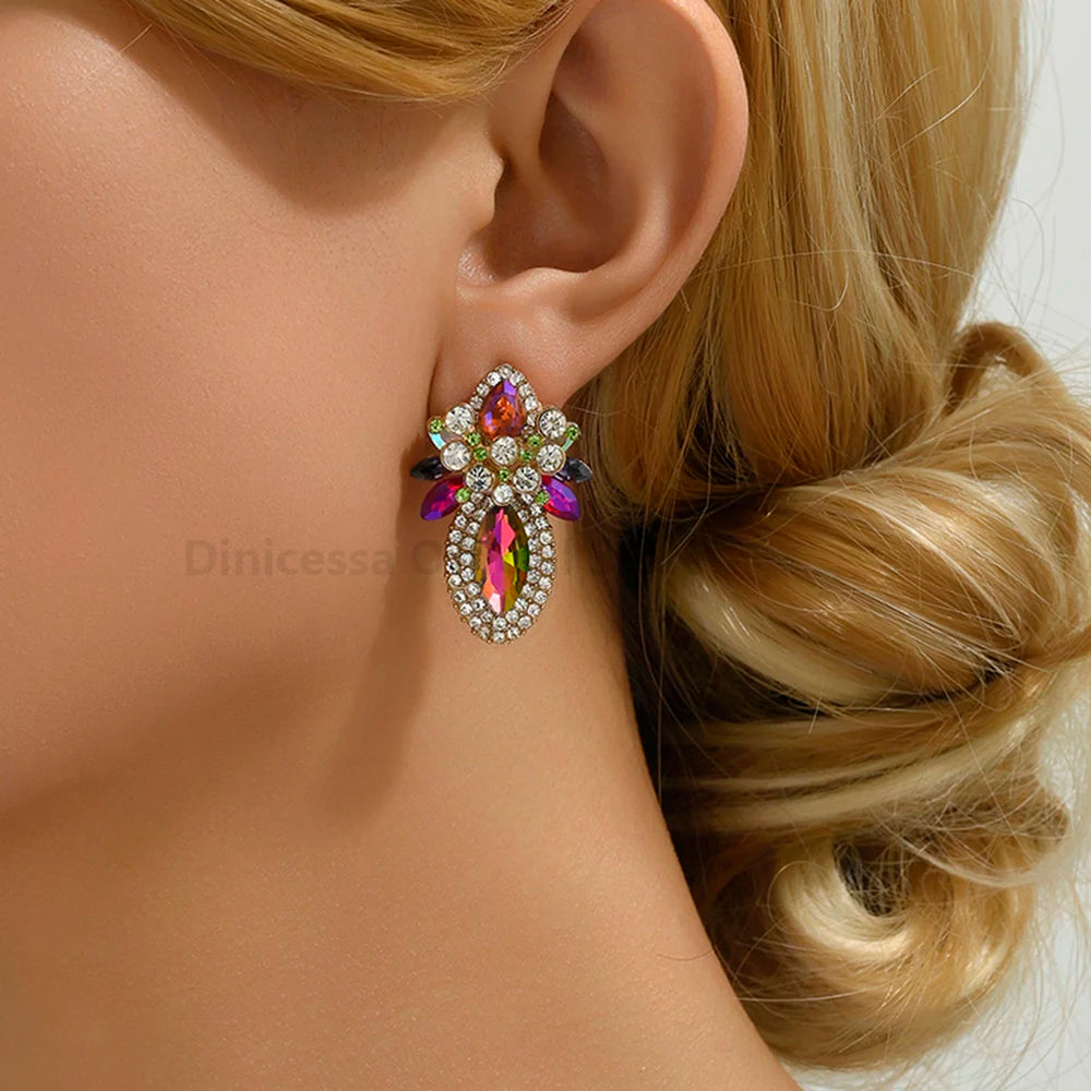 Elegant Glass Stud Earrings