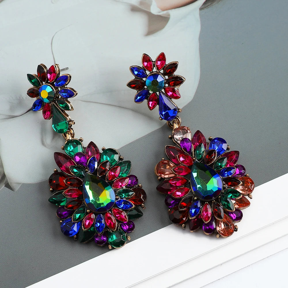 Teardrop Vintage Chandelier Crystal Earrings