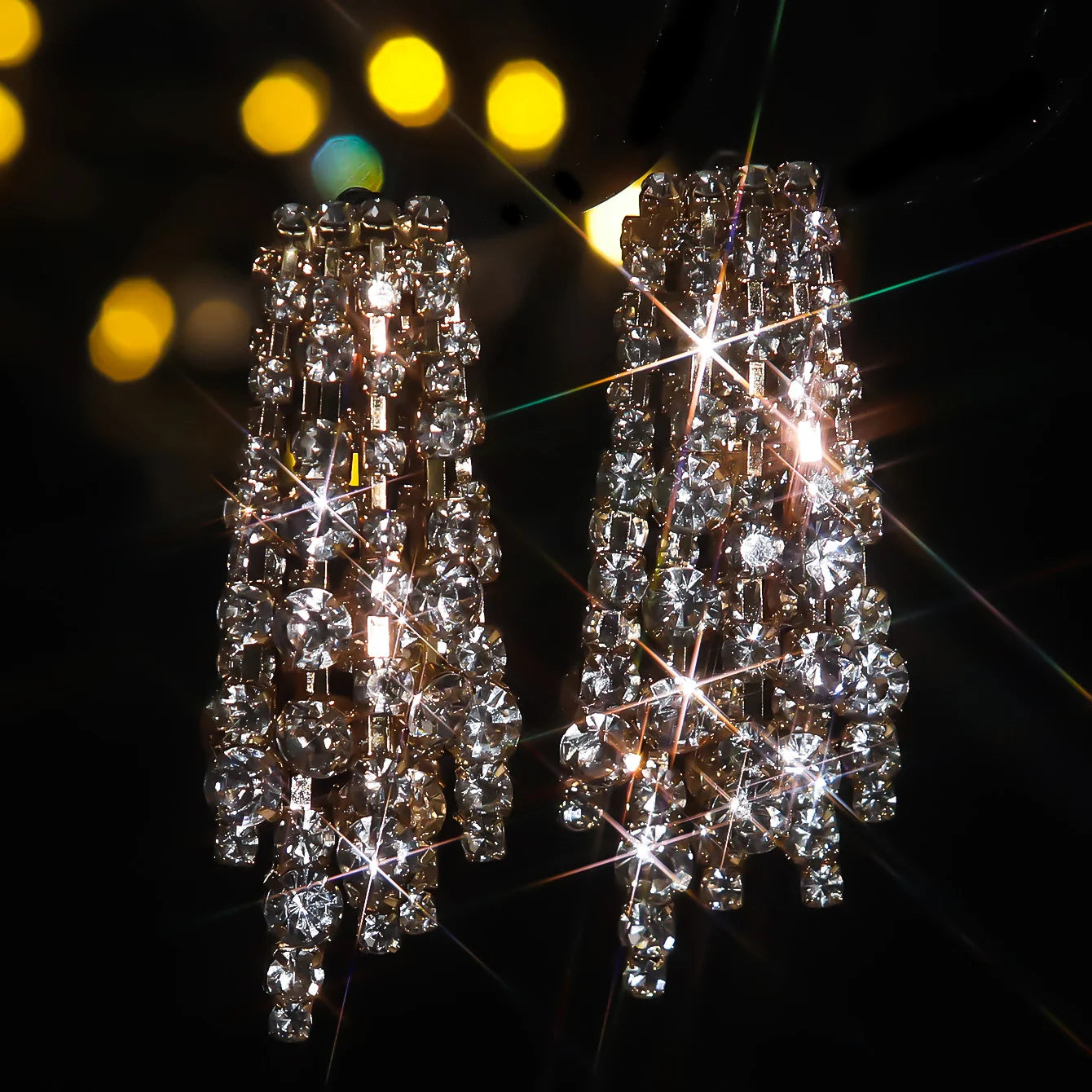 Sparking Tassel Rhinestone Earrings