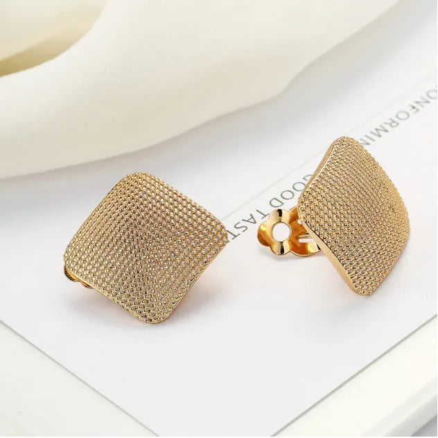 Lovely girl square clip on Earrings - Fanci Goddess