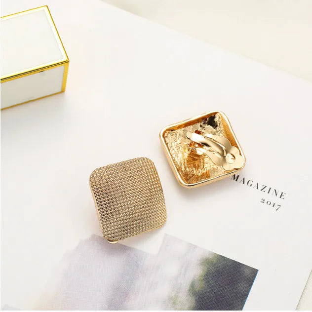 Lovely girl square clip on Earrings