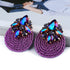 Cotton Rope Weave Round Luxury Big Stud Earrings - Fanci Goddess