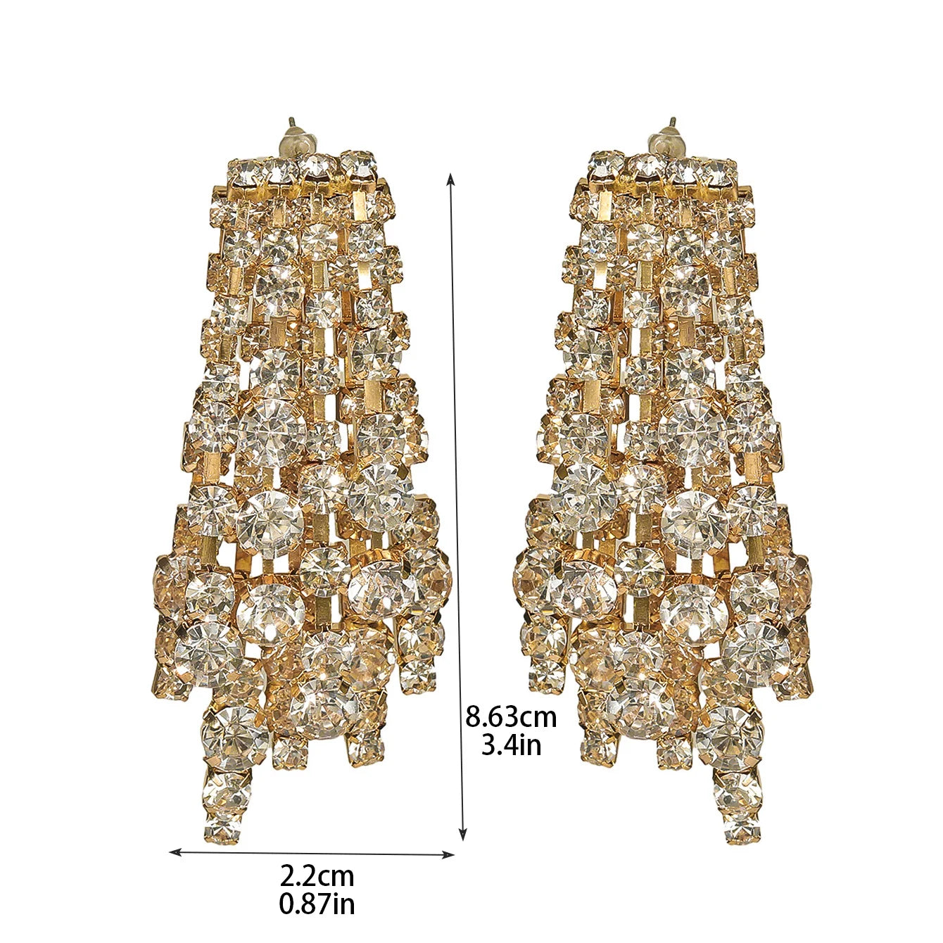 Sparking Tassel Rhinestone Earrings - Fanci Goddess