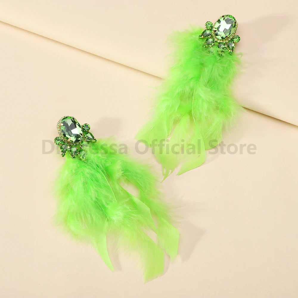 Charm Elegant Cute Feather Tassel Earrings
