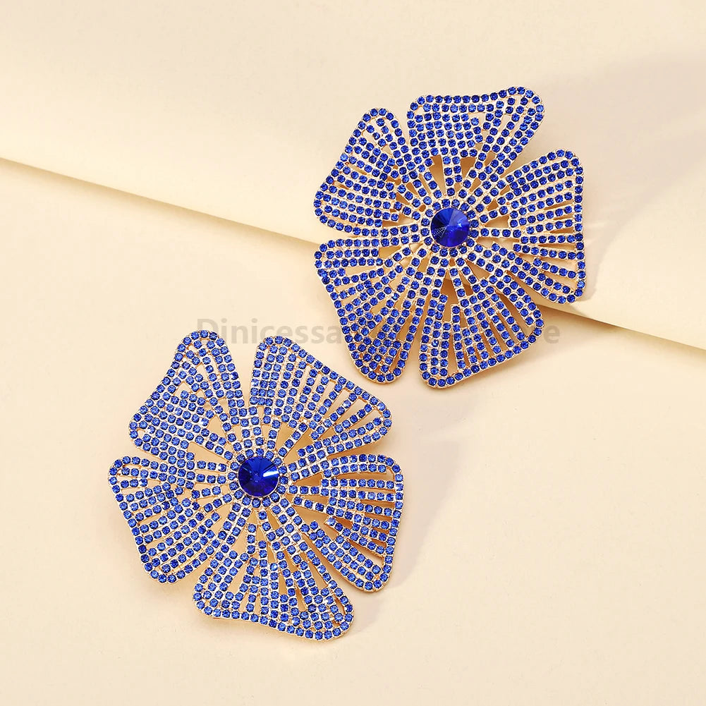 Luxury Design Flower Rhinestone Earrings