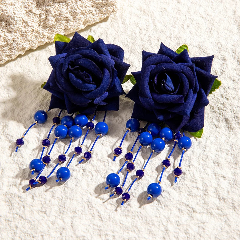 Fanci Multicolor Rose Flower Earrings - Fanci Goddess