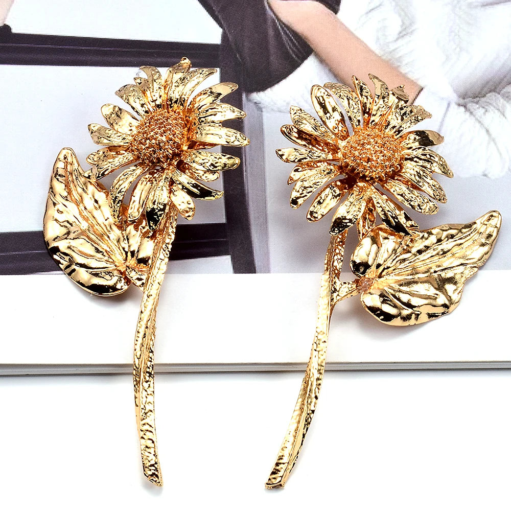 Plant Flower Drop Earrings - Fanci Goddess