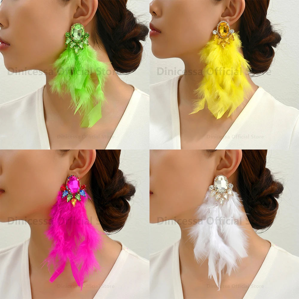 Charm Elegant Cute Feather Tassel Earrings