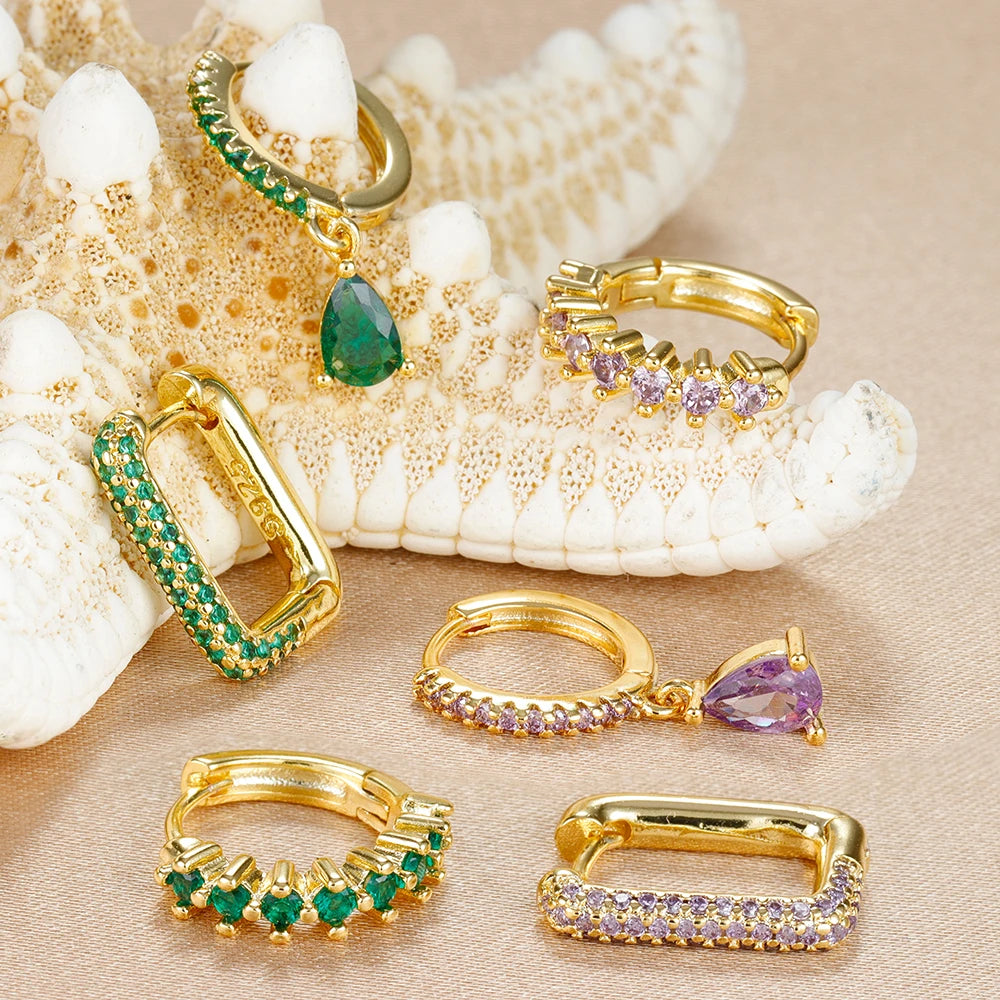 3PCS Fashion Cubic Zirconia Water Drop Pendant Earring Set - Fanci Goddess