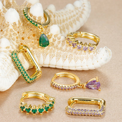 3PCS Fashion Cubic Zirconia Water Drop Pendant Earring Set - Fanci Goddess