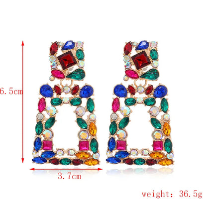 Ethnic Colorful Crystal Clip on Earrings - Fanci Goddess