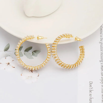 Uilz Circle Shape Zirconia Earrings - Fanci Goddess