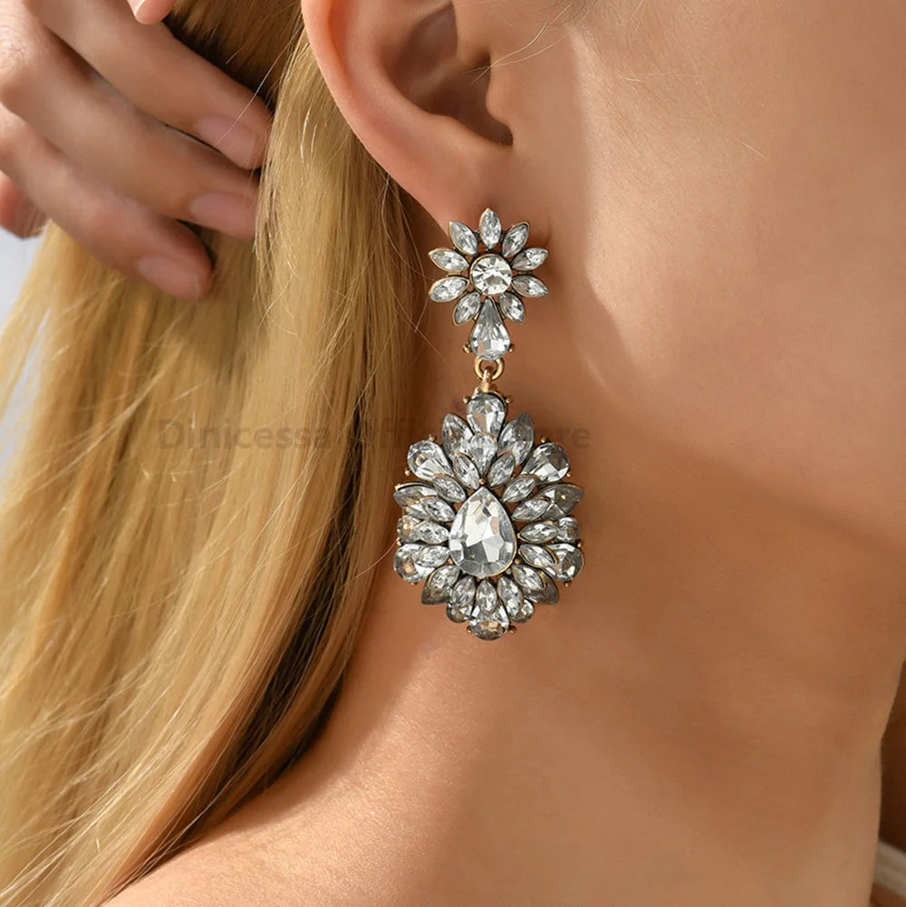 Teardrop Vintage Chandelier Crystal Earrings - Fanci Goddess