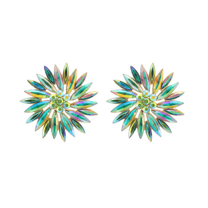 Sunflower Rhinestone Stud Earrings - Fanci Goddess