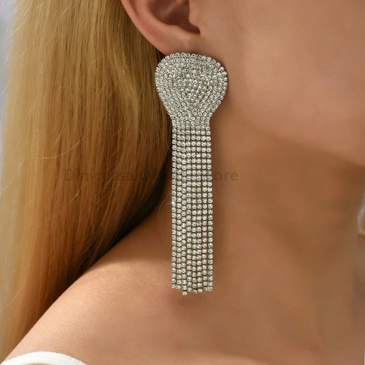 Charm Heart Shiny Rhinestone Earrings