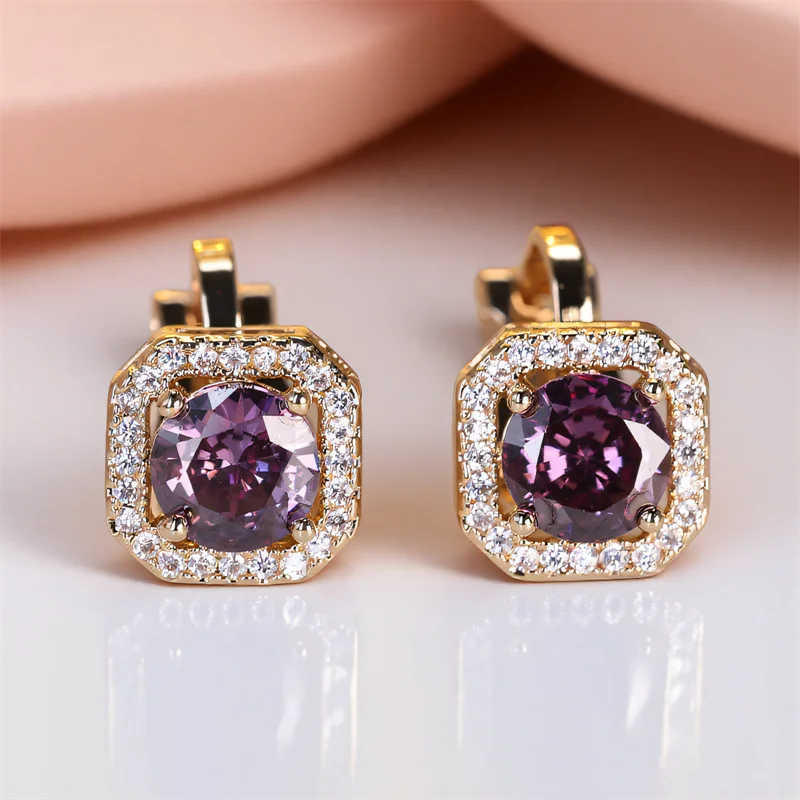 Trendy White Zircon Round Stone Clip on Earrings - Fanci Goddess