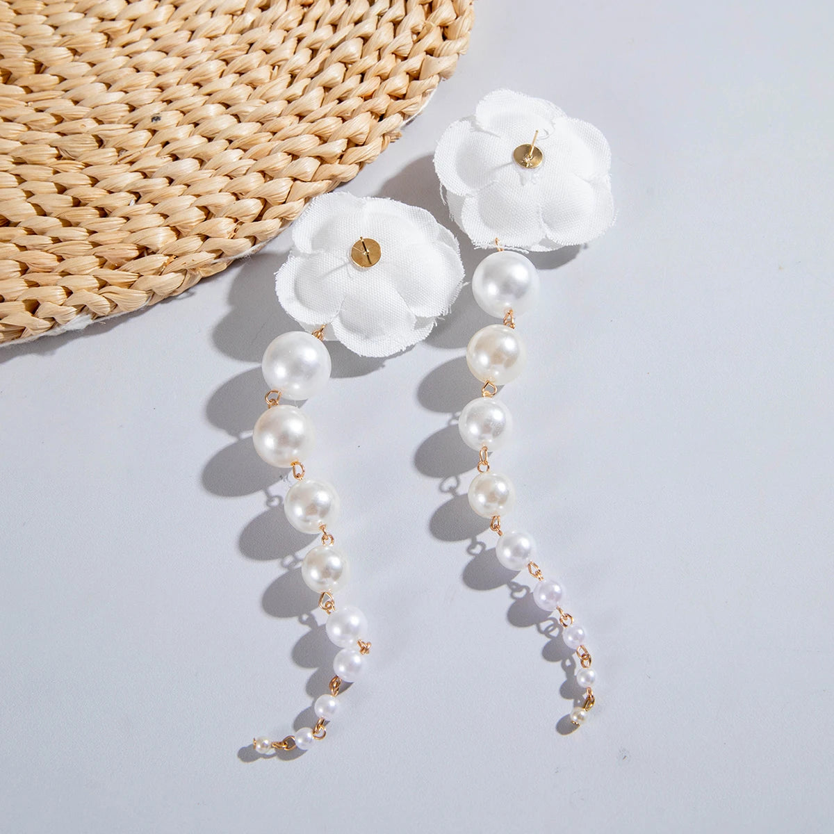 Tocona Pretty Big Rose Flowers Drop Earrings