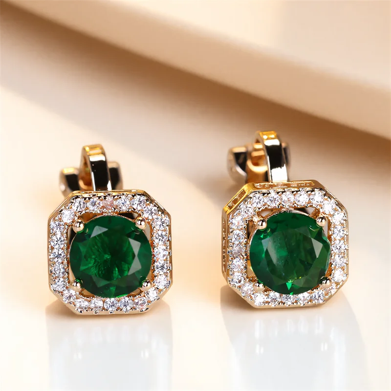 Trendy White Zircon Round Stone Clip on Earrings - Fanci Goddess