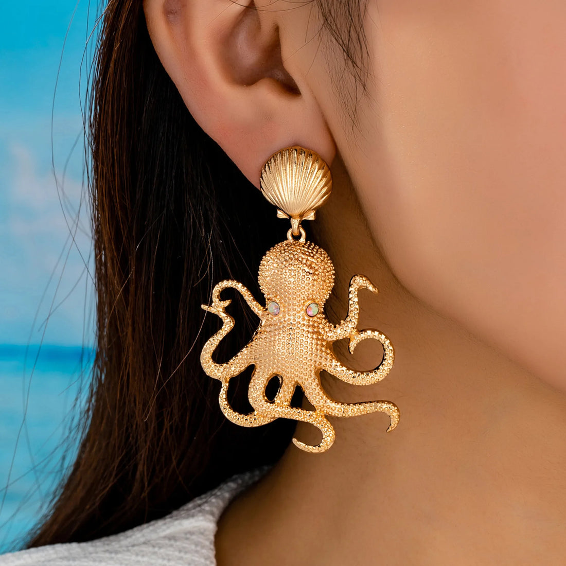 Octopus Exaggerated Ocean Earrings - Fanci Goddess