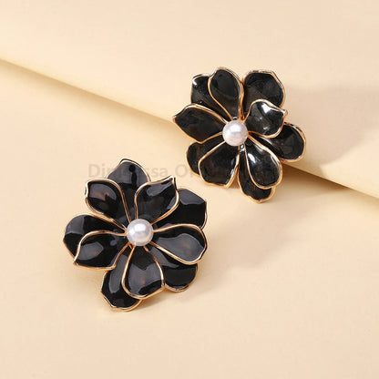 Charming Enamel Metal Flower Earrings - Fanci Goddess