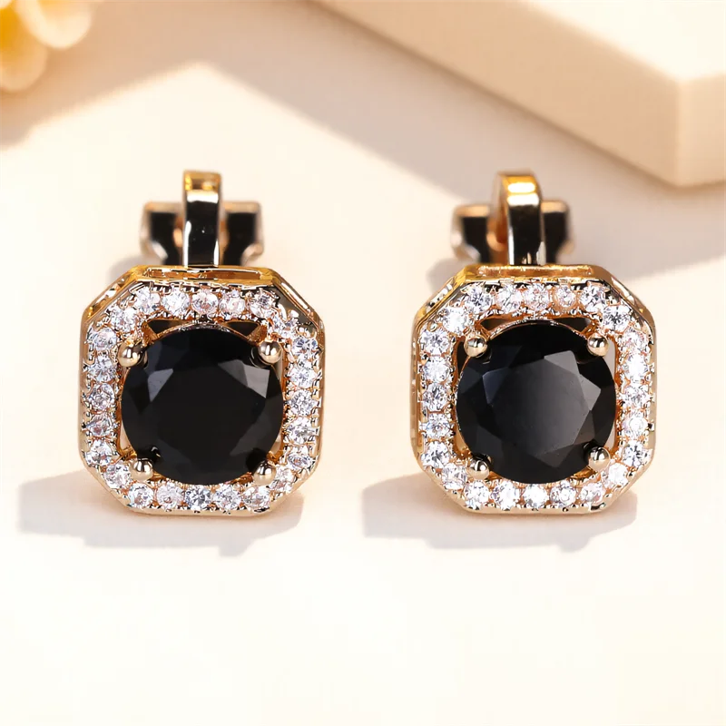 Trendy White Zircon Round Stone Clip on Earrings - Fanci Goddess