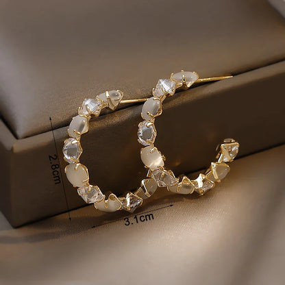 Uilz Circle Shape Zirconia Earrings - Fanci Goddess