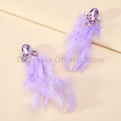 Charm Elegant Cute Feather Tassel Earrings - Fanci Goddess