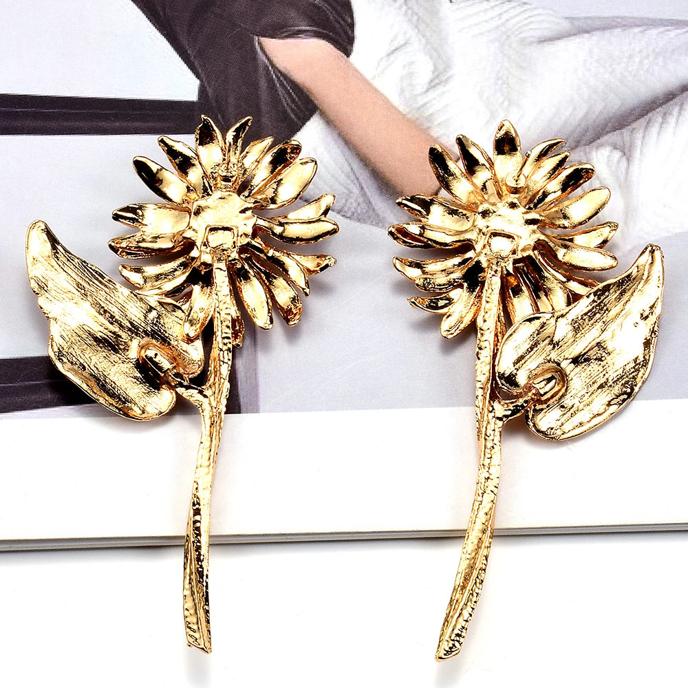 Plant Flower Drop Earrings