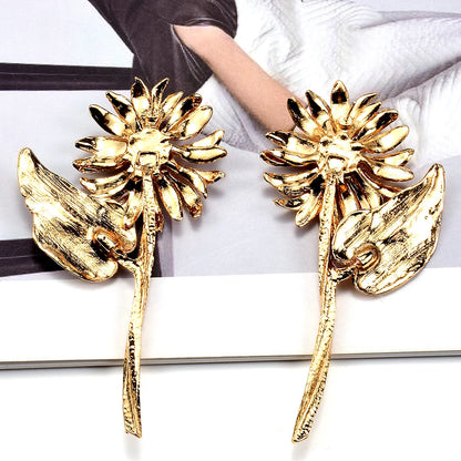 Plant Flower Drop Earrings - Fanci Goddess