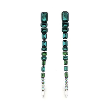 Crystal Acrylic Long Tassel Drop Earrings - Fanci Goddess