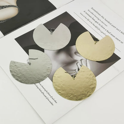 Punk Oversized Fan-shaped Stainless Steel Earrings - Fanci Goddess