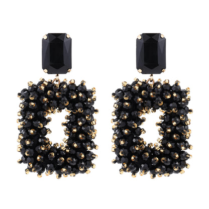 Square Crystal Drop Earrings - Fanci Goddess