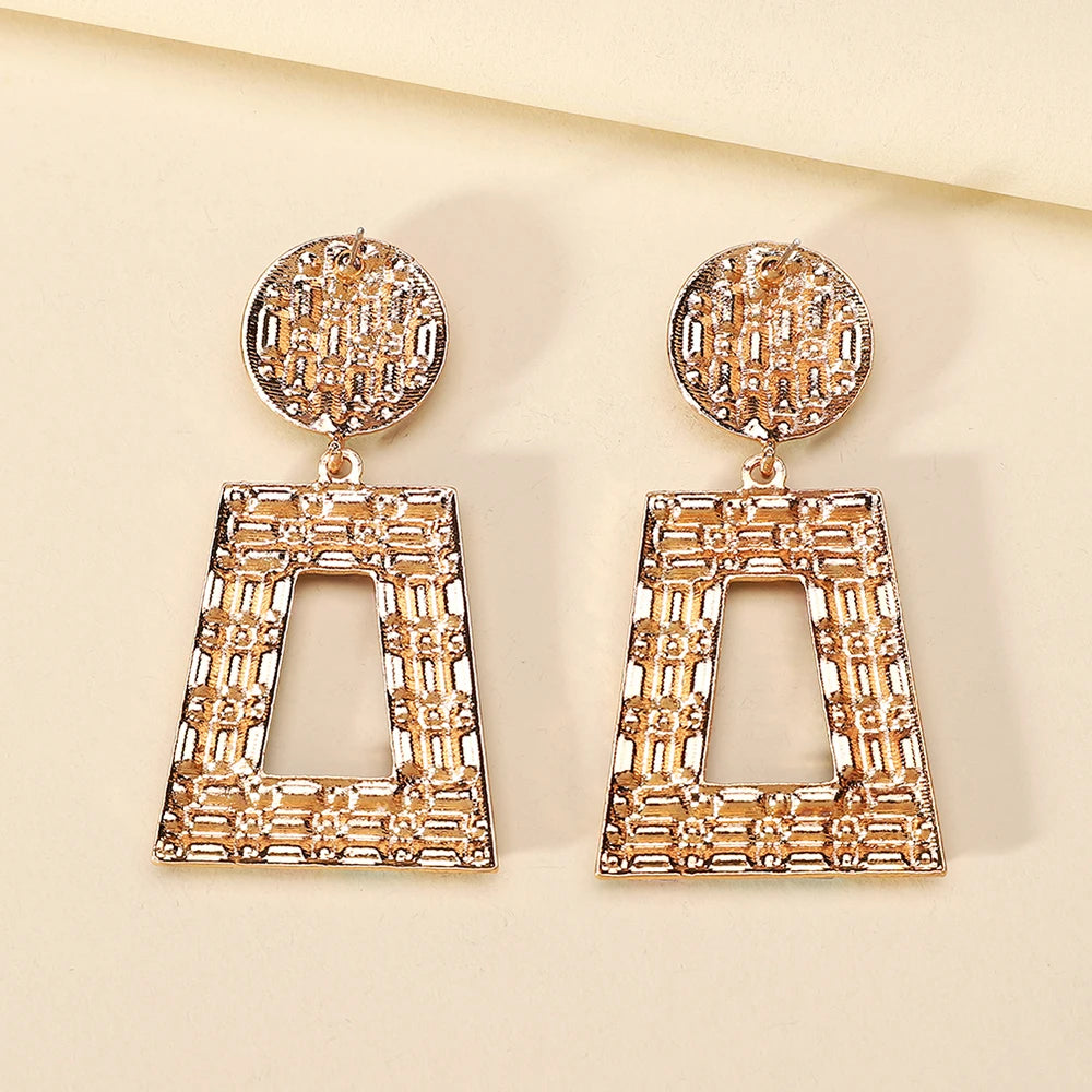 Hey Girl Trapezoid Full Shiny Colorful Rhinestone Earrings