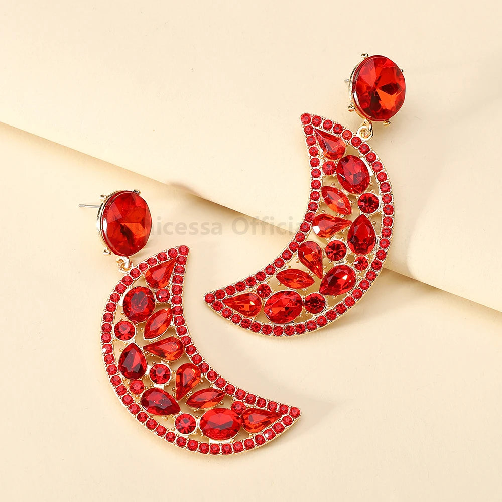 Elegant Moon Dangle Drop Earrings - Fanci Goddess
