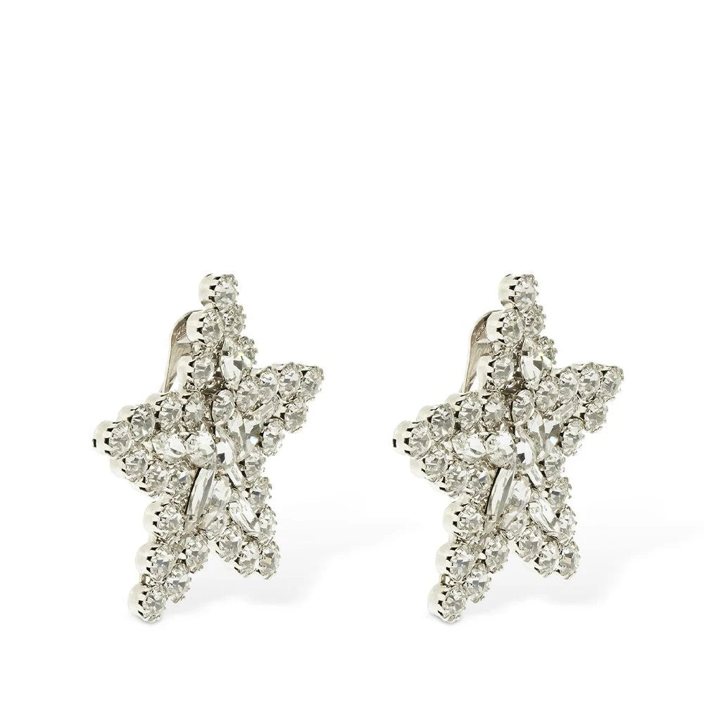 Rhinestone Star Clip on Cuff Earrings