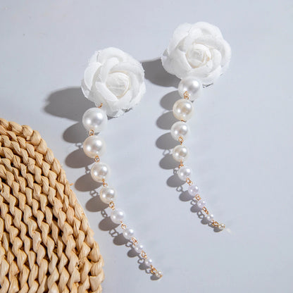 Tocona Pretty Big Rose Flowers Drop Earrings - Fanci Goddess