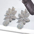 Stainless steel Gold Metal Flower Crystals Earrings - Fanci Goddess