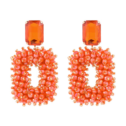 Square Crystal Drop Earrings - Fanci Goddess