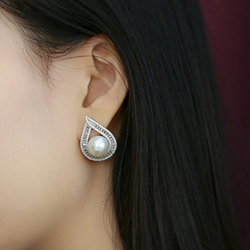 Gorgeous Pear Shape pearl Stud Earrings