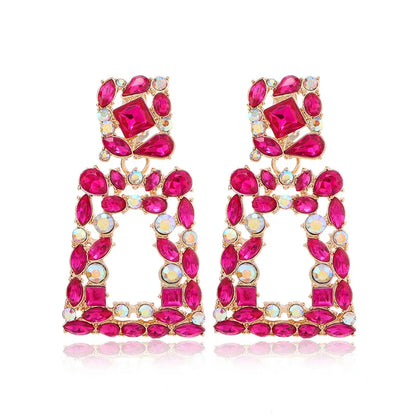Ethnic Colorful Crystal Clip on Earrings - Fanci Goddess