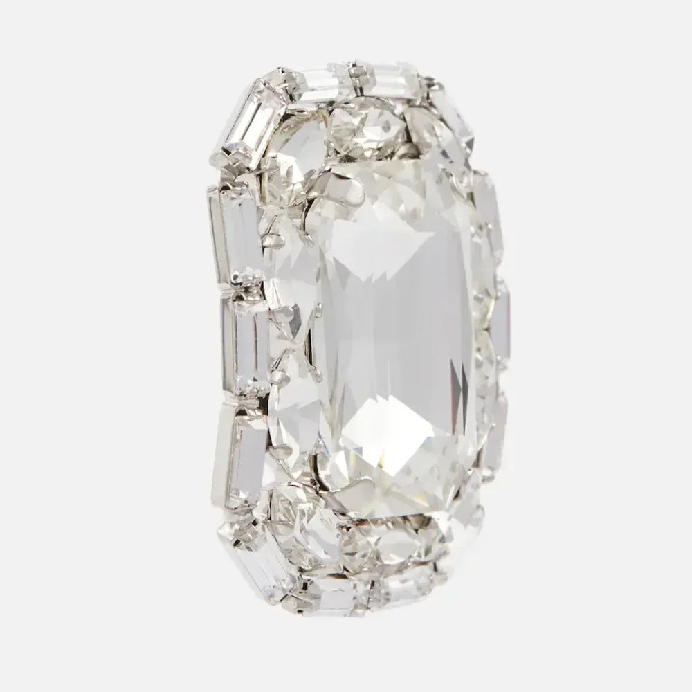 Clip on Elegant Imitation Gemstone Crystal Square Ear Stud Earrings