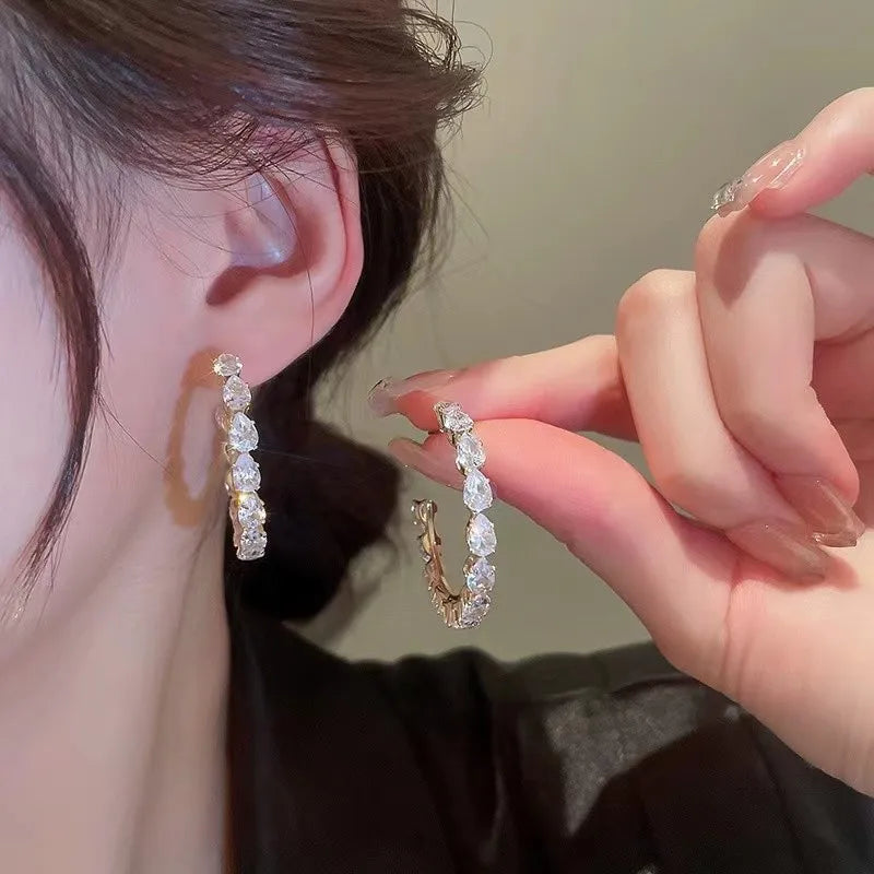 Uilz Circle Shape Zirconia Earrings - Fanci Goddess