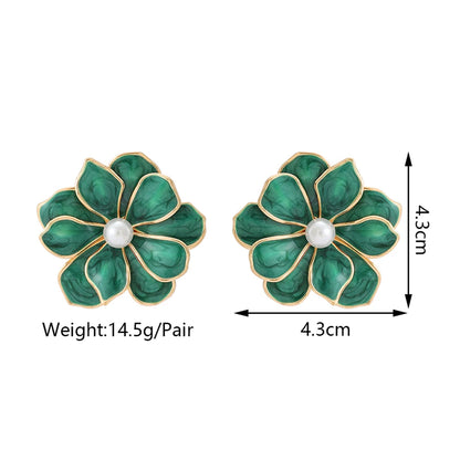 Charming Enamel Metal Flower Earrings - Fanci Goddess