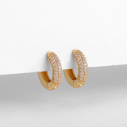 Stainless steel Gold Plated CZ Zircon Earrings - Fanci Goddess