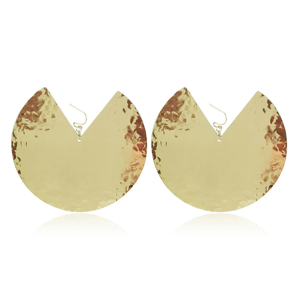 Punk Oversized Fan-shaped Stainless Steel Earrings