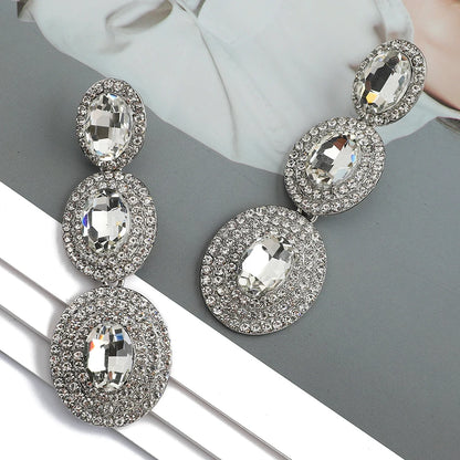 Elegant Full Crystal Dangle Earring - Fanci Goddess