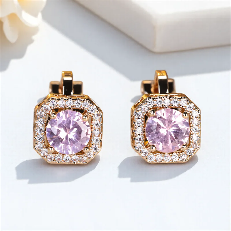 Trendy White Zircon Round Stone Clip on Earrings - Fanci Goddess