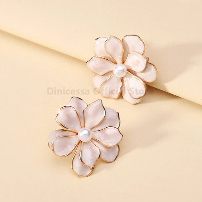 Charming Enamel Metal Flower Earrings - Fanci Goddess
